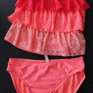 Girls SO Authentic Amer. Heritage 2 Piece Swimsuit Orange Size 16 (A)